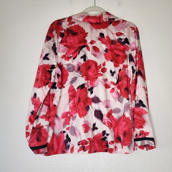 Victoria Secret Red Floral Satin Pajamas Set M - Picture 4 of 8